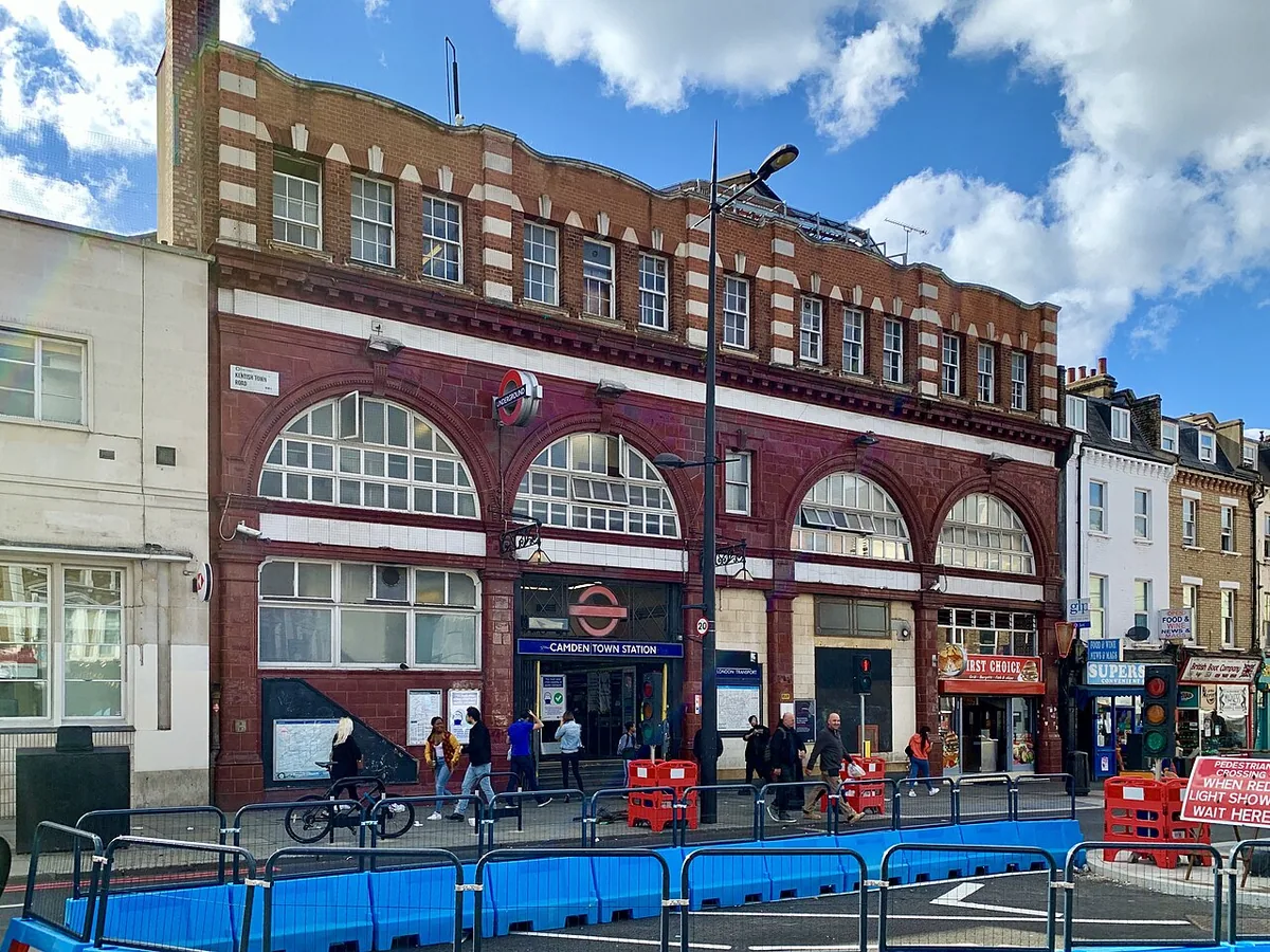 Side view of the eastern side of the entrance building to Camden Town tube station Taken during my Northern Line Tube Walk .