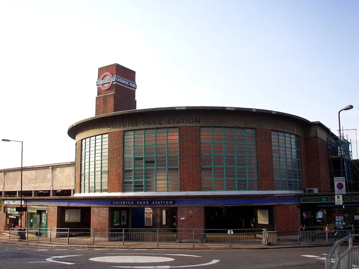 Chiswick Park station building (inset entrance)