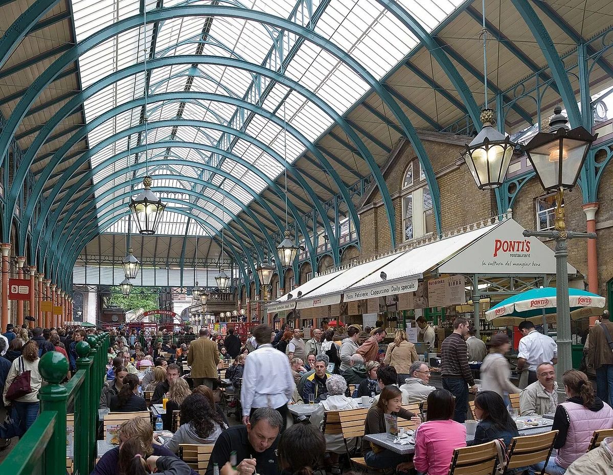 The interior of Convent Garden Market, London.