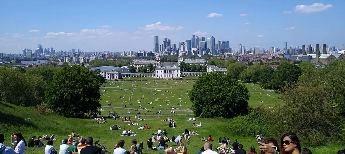 Greenwich Park seen from the observatory.