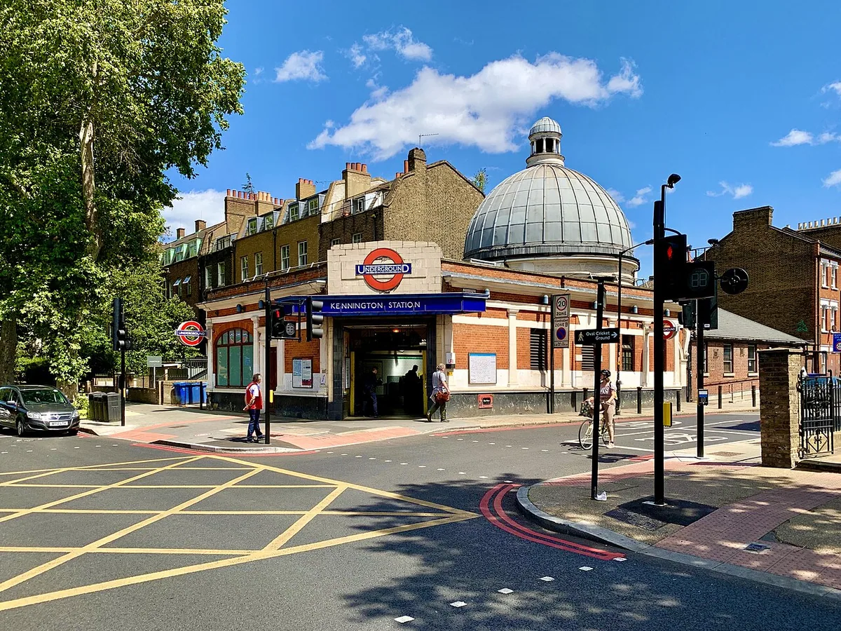 Front view of the entrance building of Kennington tube station. Taken during my Northern Line Tube Walk .