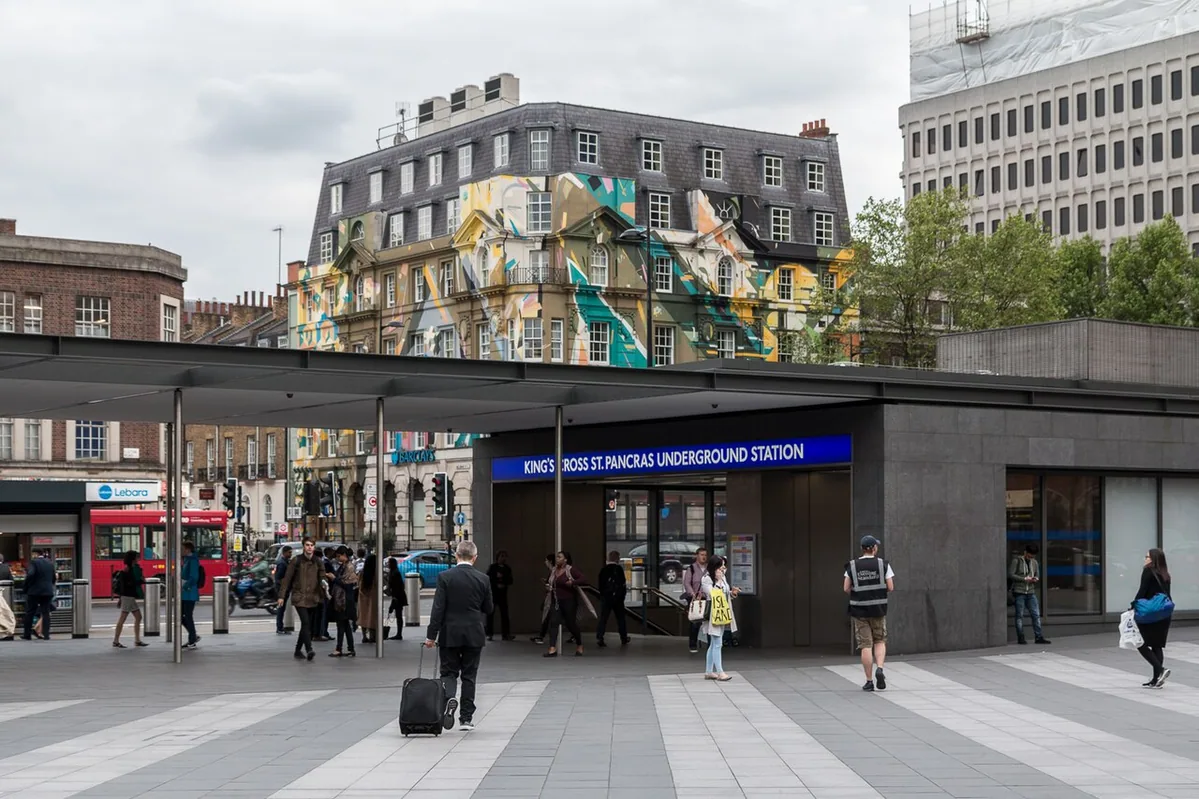 Entrance to King's Cross & St Pancras Underground Station, London N1