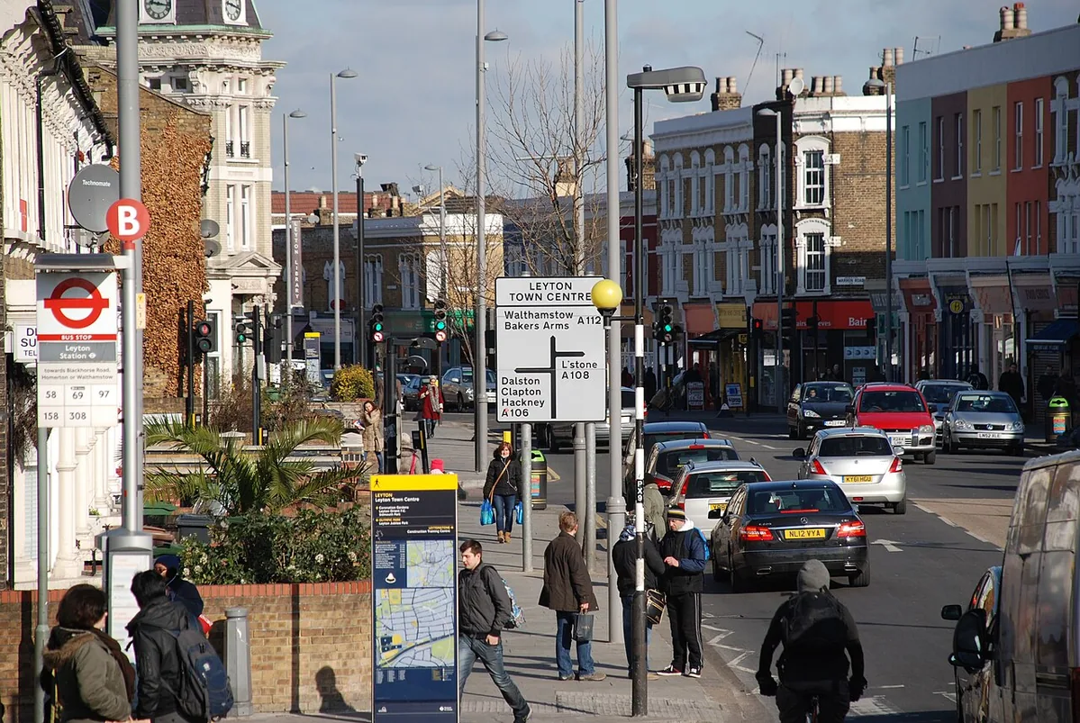 Picture of the centre of Leyton, east London, taken in March 2013.