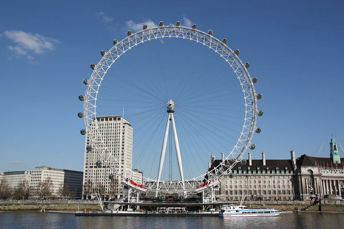 The London Eye from across the River Thames.