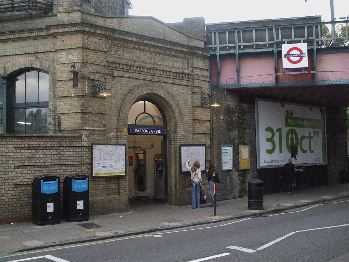 Parsons Green tube station southeastern entrance, on the westbound side