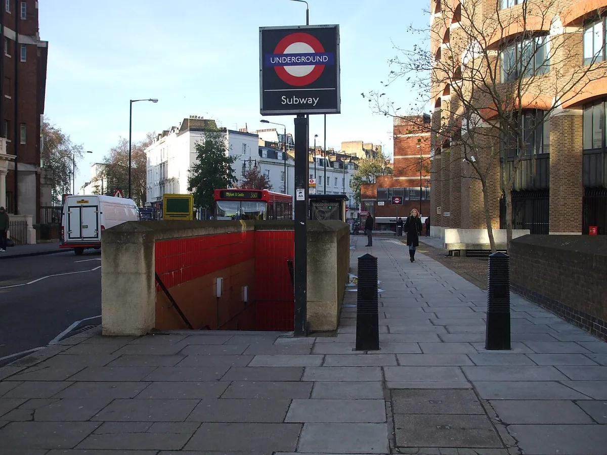 Pimlico tube station northern entrance, on the north side of Bessborough Street