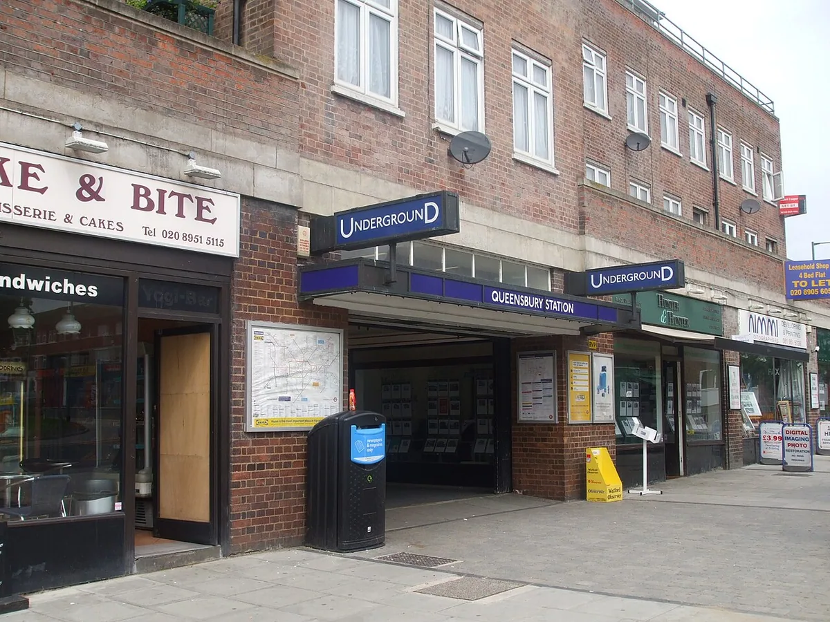 Entrance to Queensbury tube station