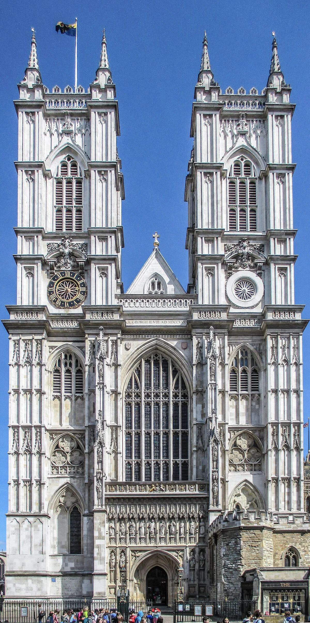 The western aspect of Westminster Abbey